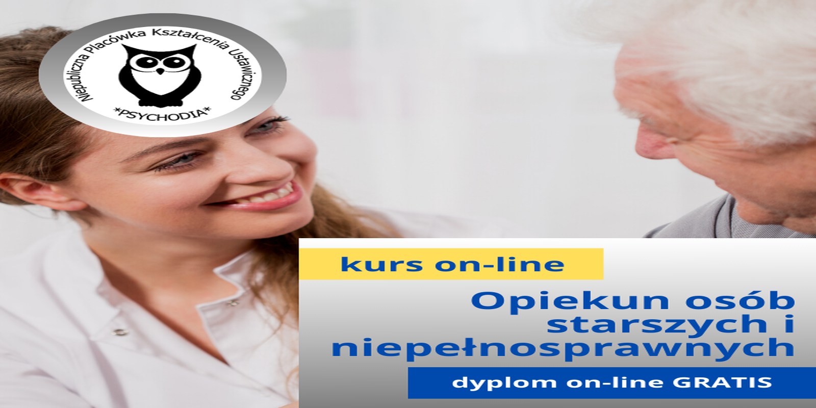 Grafika kursu Opiekun osób starszych i niepełnosprawnych z podstawami neuropsychologii kurs online