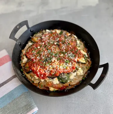 Aubergine & Buckwheat Parmigiana