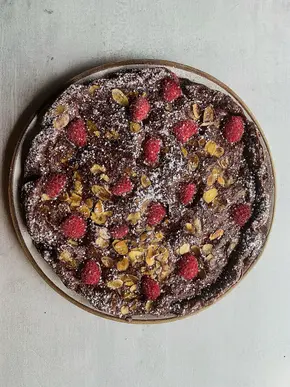 Raspberry, Almond & Chocolate Torte