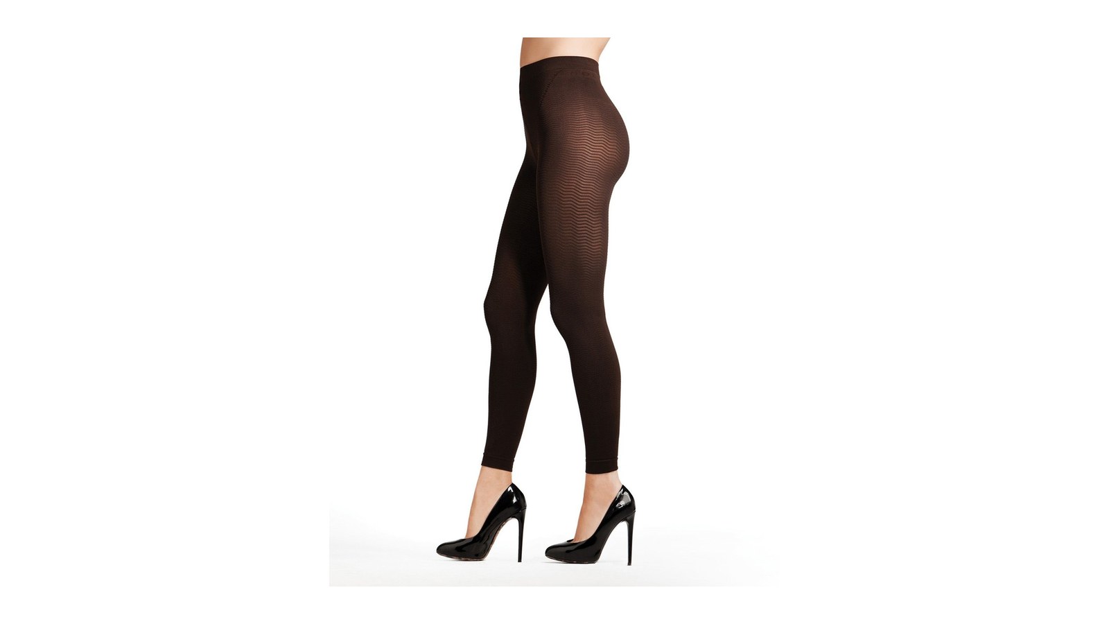 Solidea Silver Wave anti-cellulite compression leggings in black, worn, side view