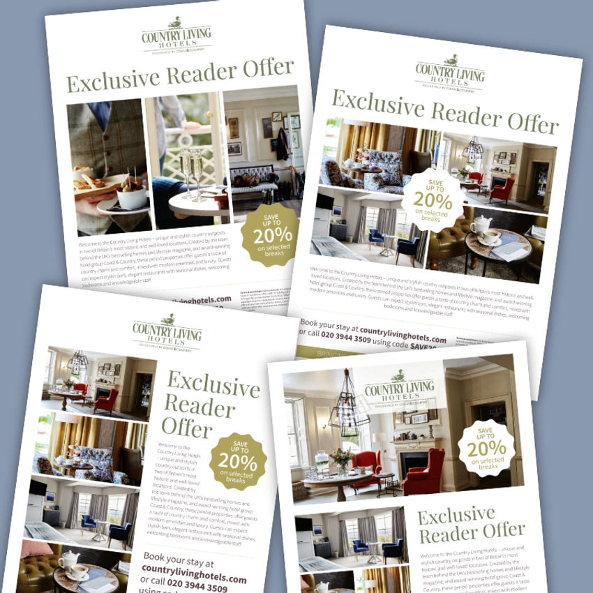 Country Living Hotels adverts