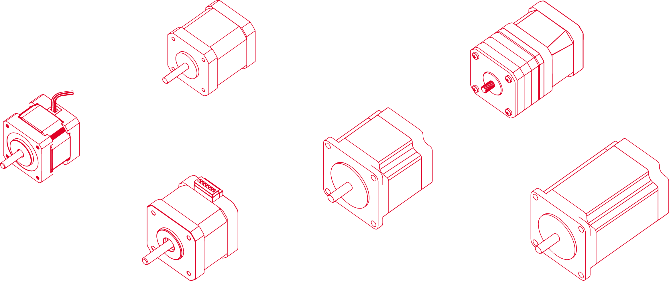 Line Art of Different Motor Types