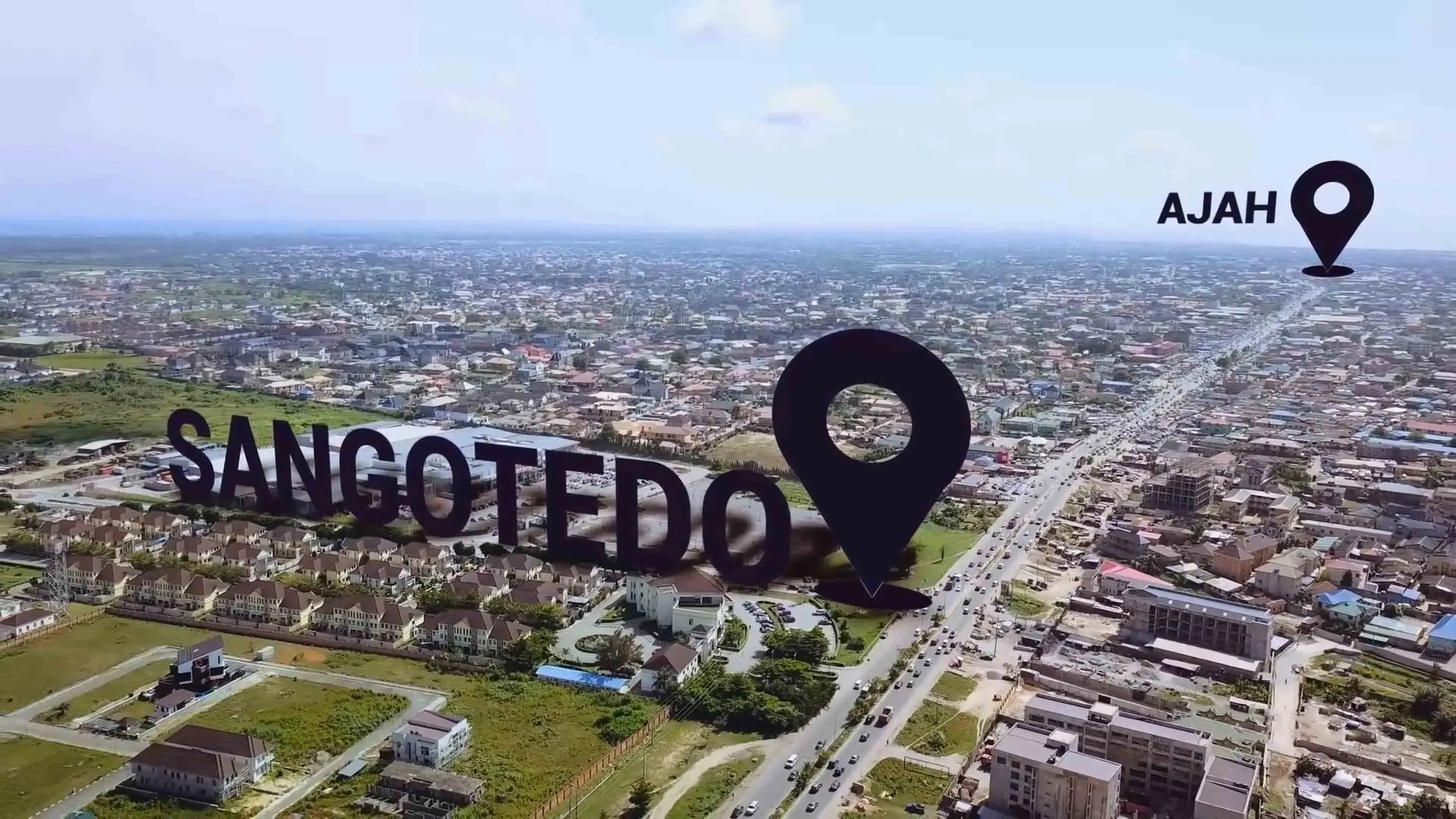 Sangotedo Ajah, Location, Apartment & Properties, Estates within, Leisure & Shopping.