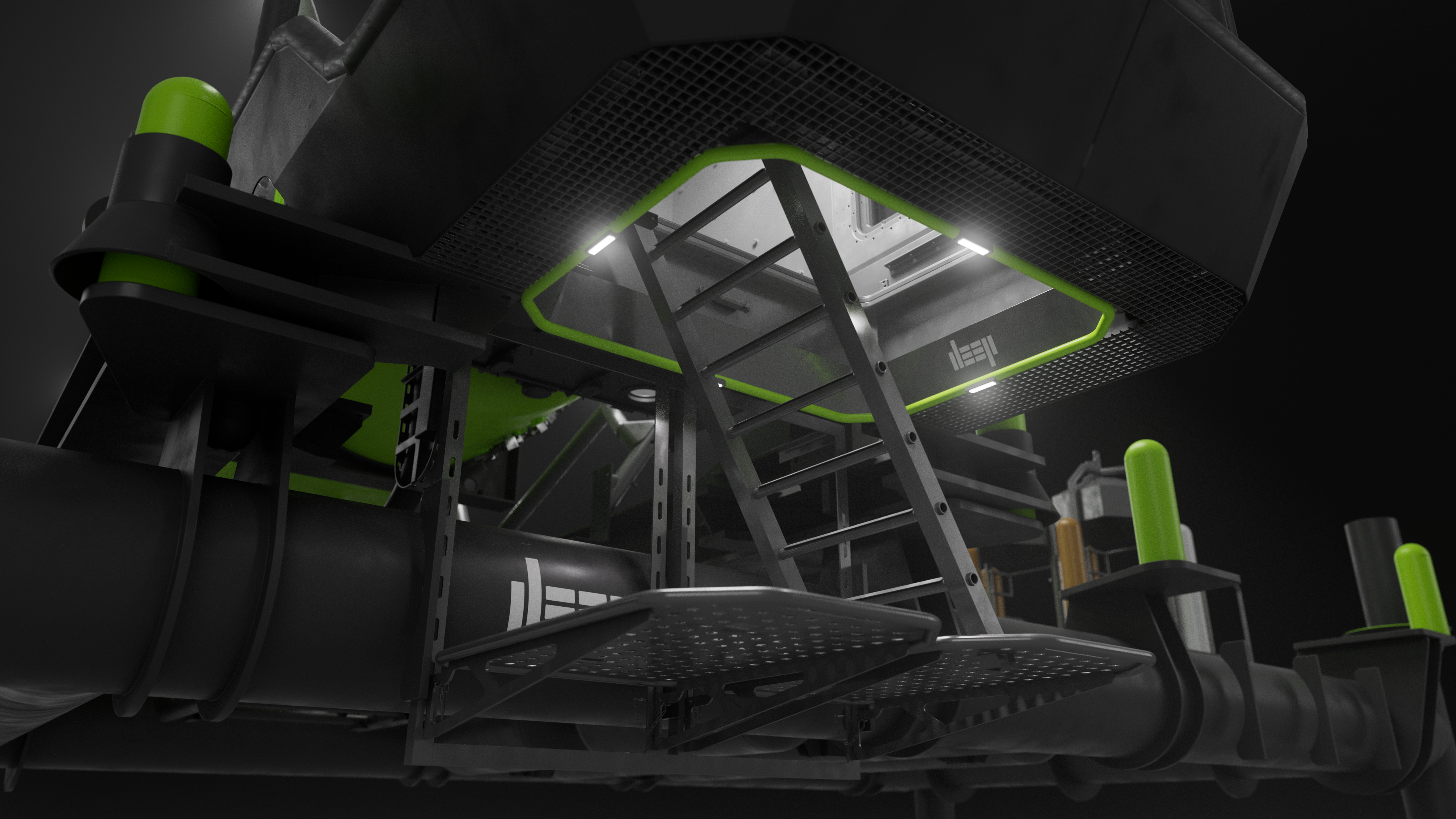 DEEP's Vanguard Subsea Human Habitat - Moon pool entrance