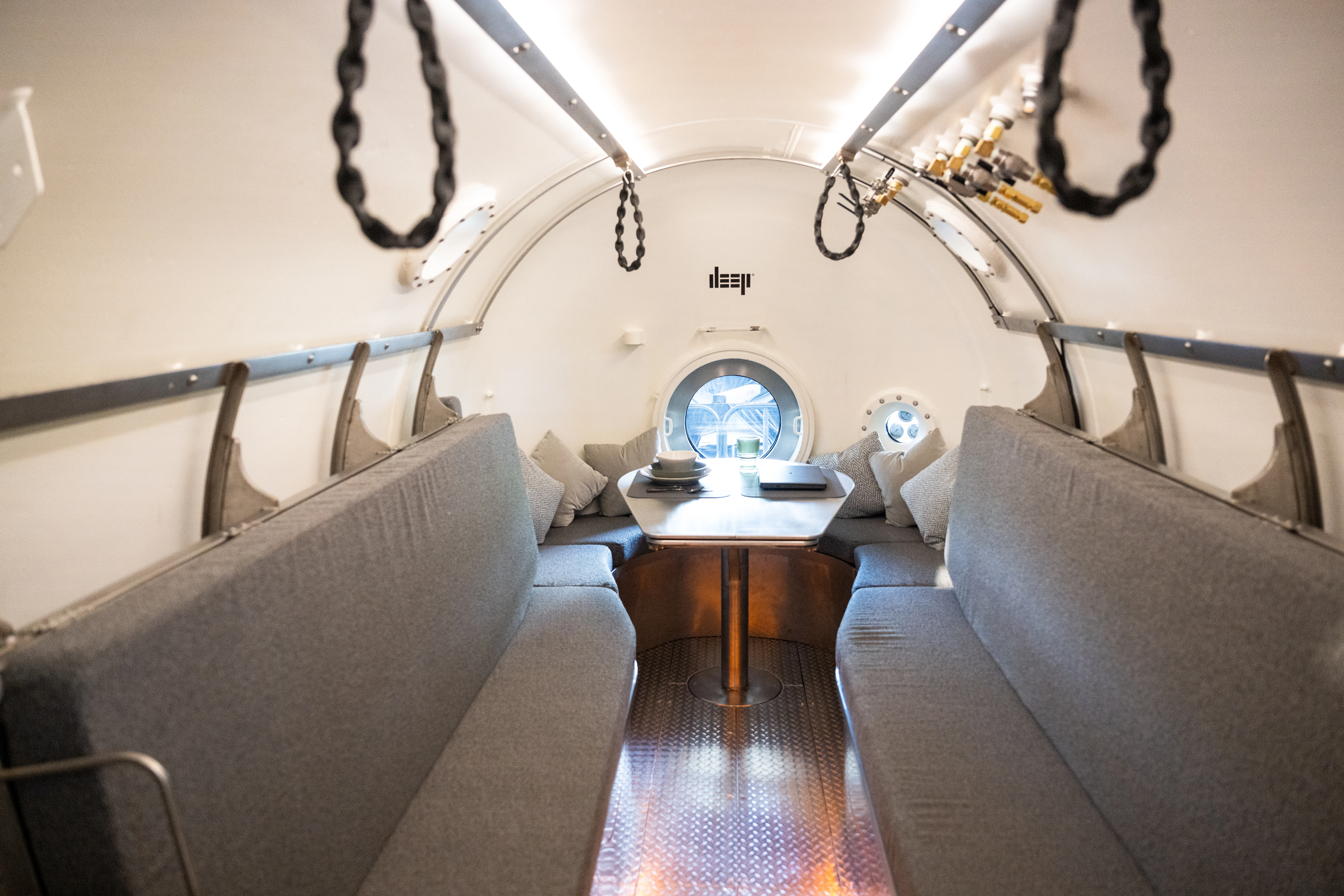 Inside of DEEP's Vanguard Subsea Human Habitat