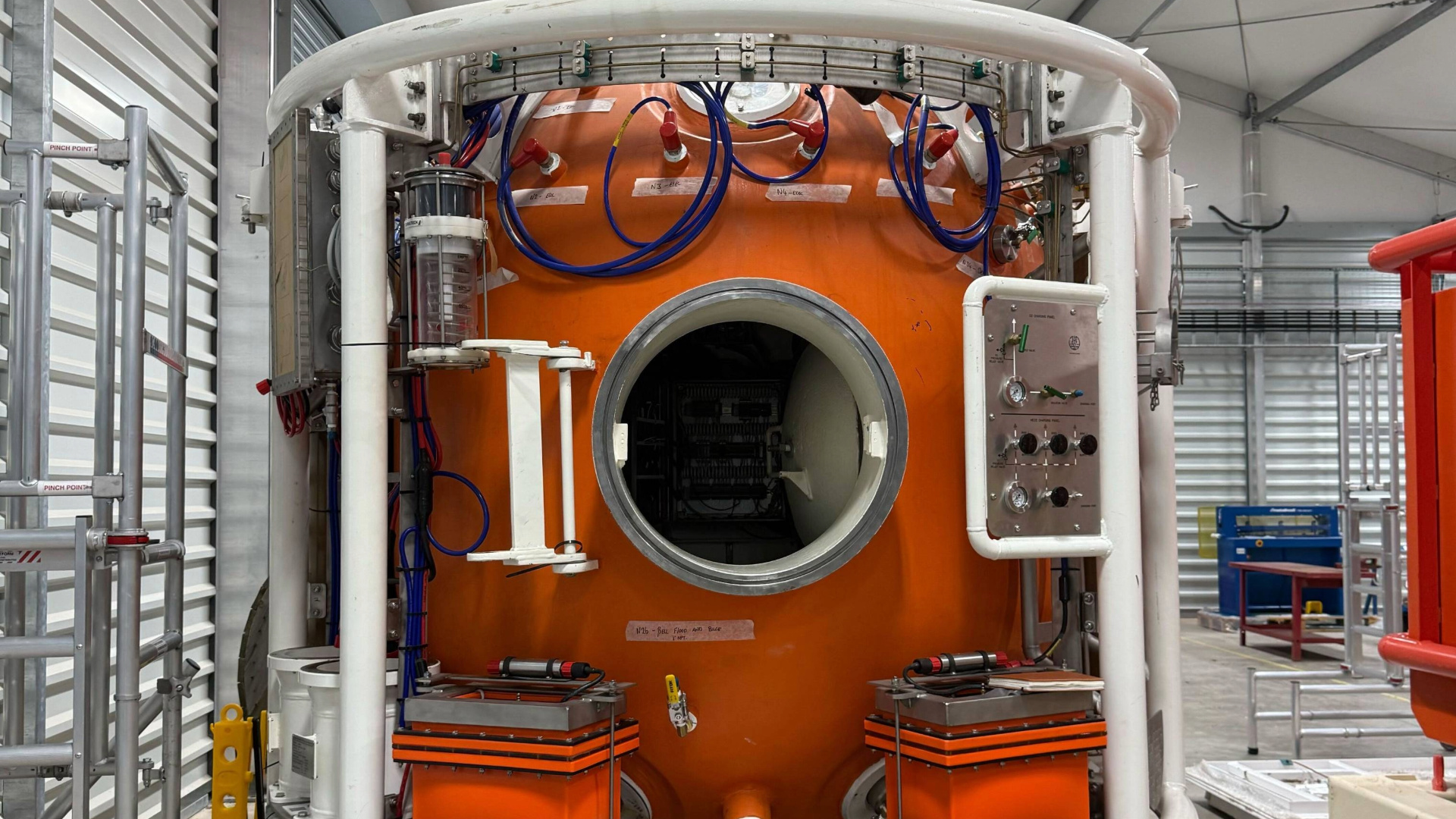 HSE orange closed bell for diving 