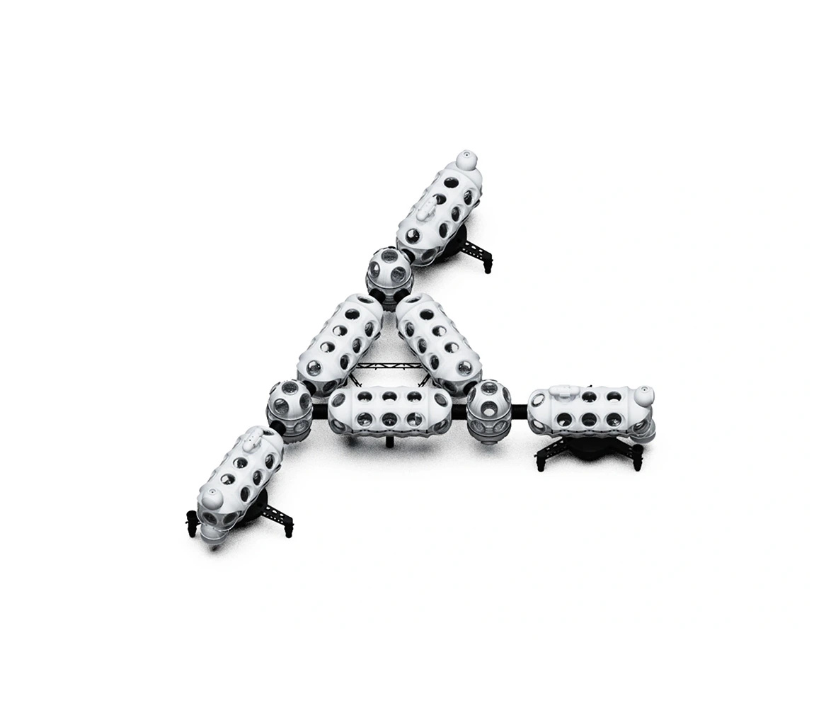 Render of Sentinel System with 6 connected pods