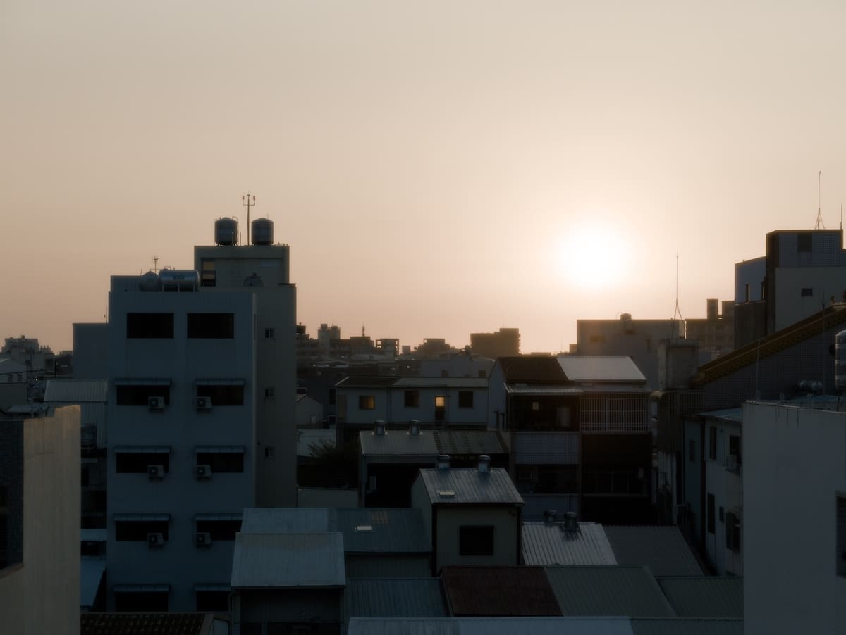 sunset over a cityscape in Taiwan