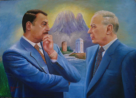 İlham Əliyevin təsvir olunduğu kompozisiya