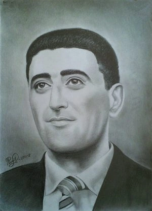 Ramil Səfərovun karandaşla çəkilmiş portreti