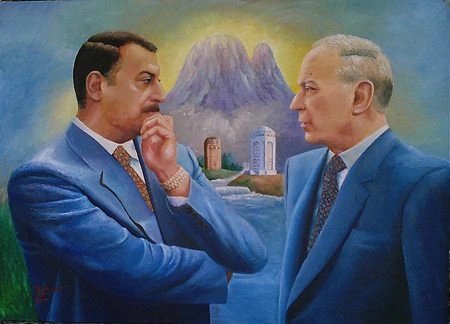 İlham Əliyevin təsvir olunduğu kompozisiya