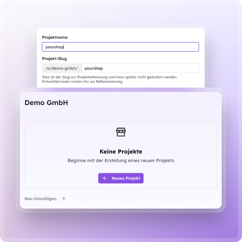 You can easily create your new project with two clicks.