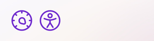 Two decorative Icons on light pale background.