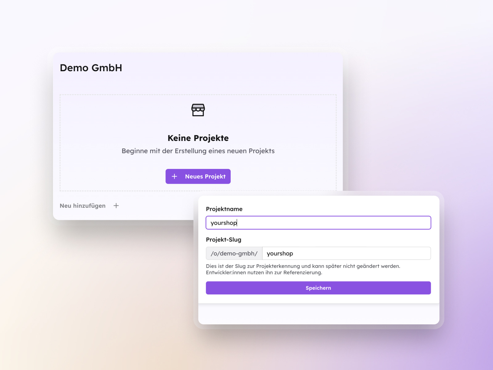 You can easily create your new project with two clicks.