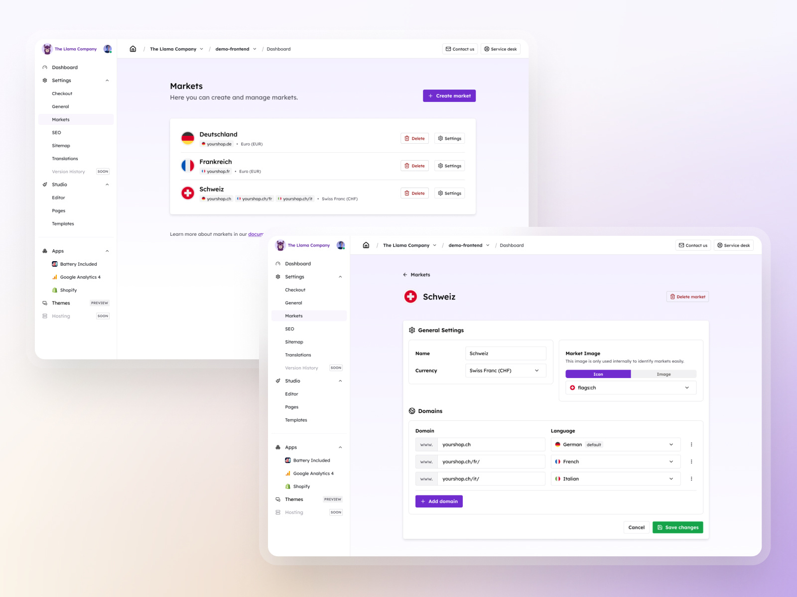 Laioutr – Markets and Languages