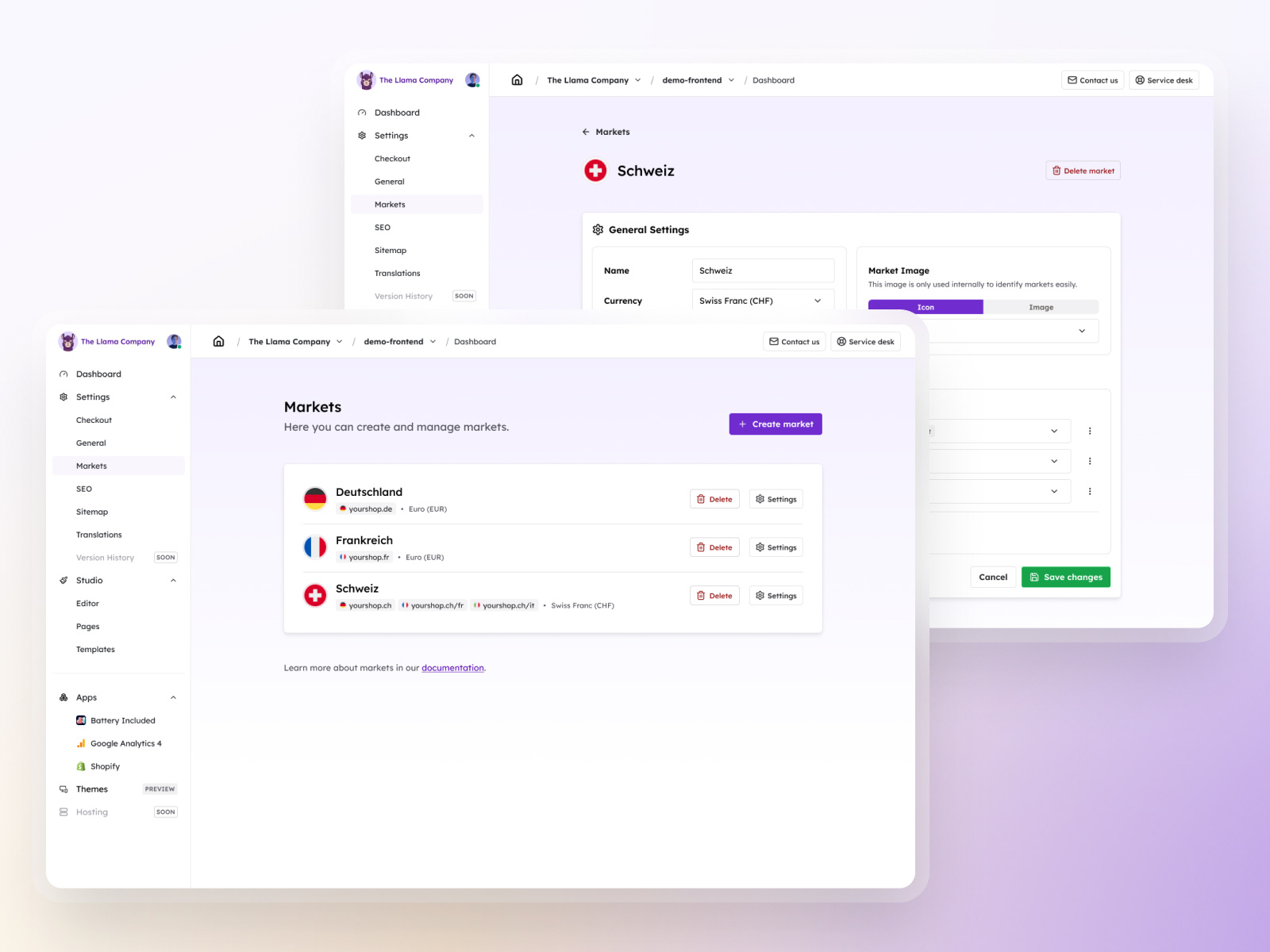 Markets - easy management