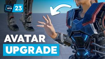 Avatar Upgrade: A human-like figure wiggling their fingers in the new bone-enhanced avatar system.
