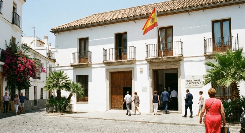 Spanish property registry building exterior