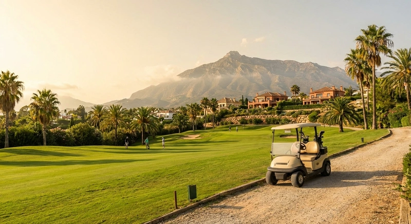 Nueva Andalucía golf course with La Concha mountain in background