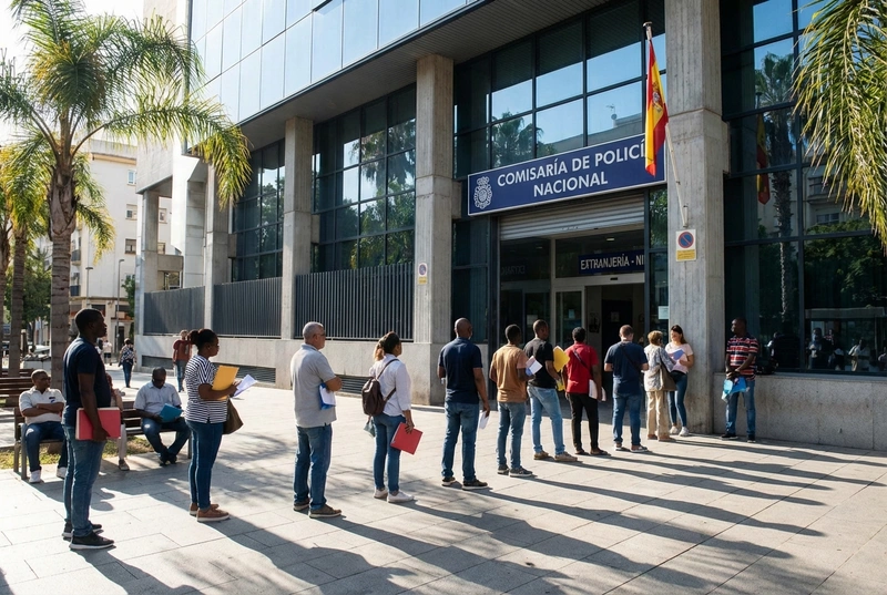 A Spanish police station where foreigners apply for their NIE number
