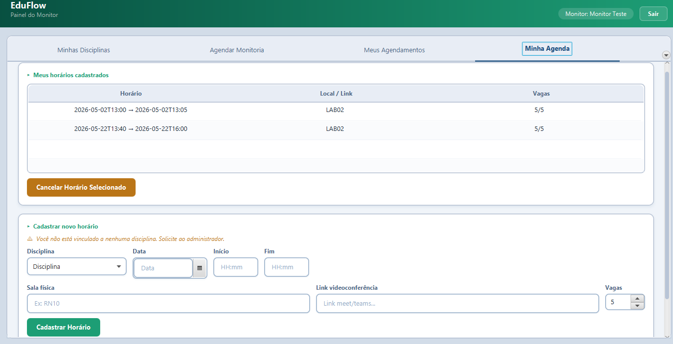 Imagem da sessão Monitor Dashboard