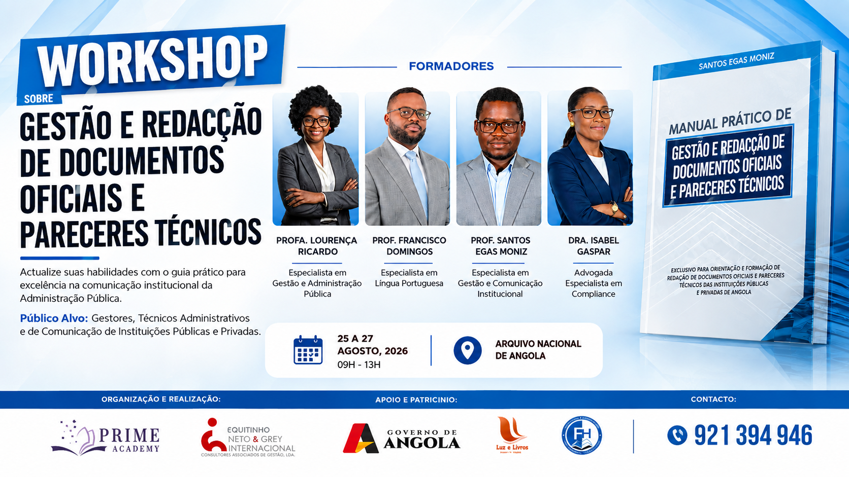 Workshop sobre Gestão e redacção de Documentos Oficiais e Pareceres Técnicos - Arquivo Nacional, Luanda