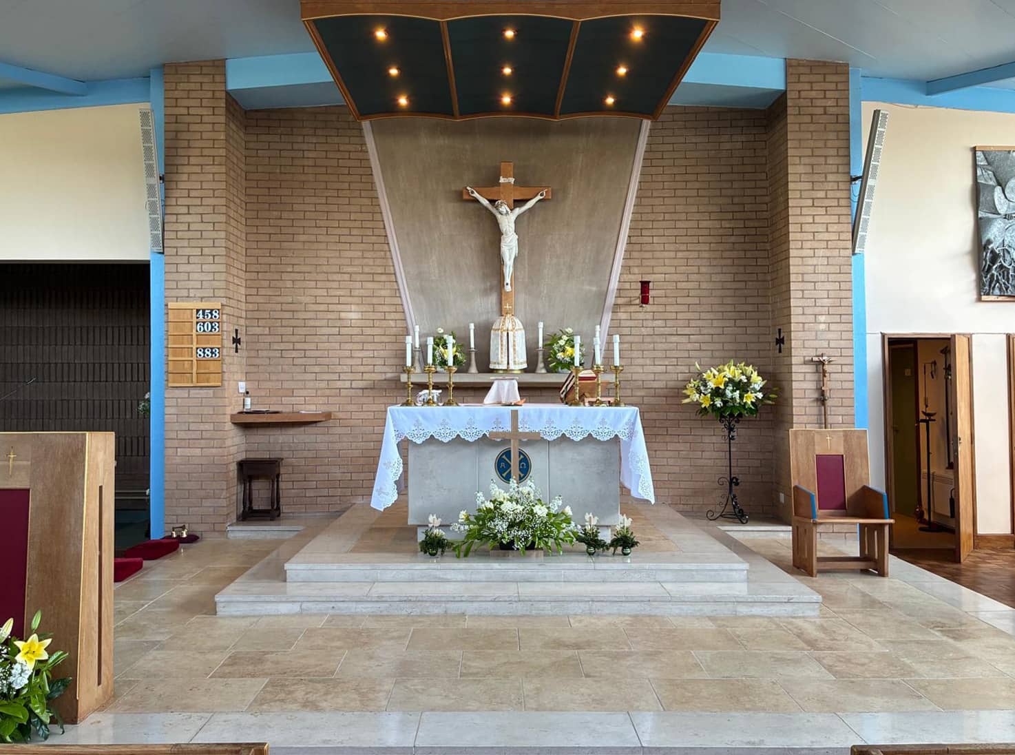 Interior of St Boniface Catholic Church, Crediton