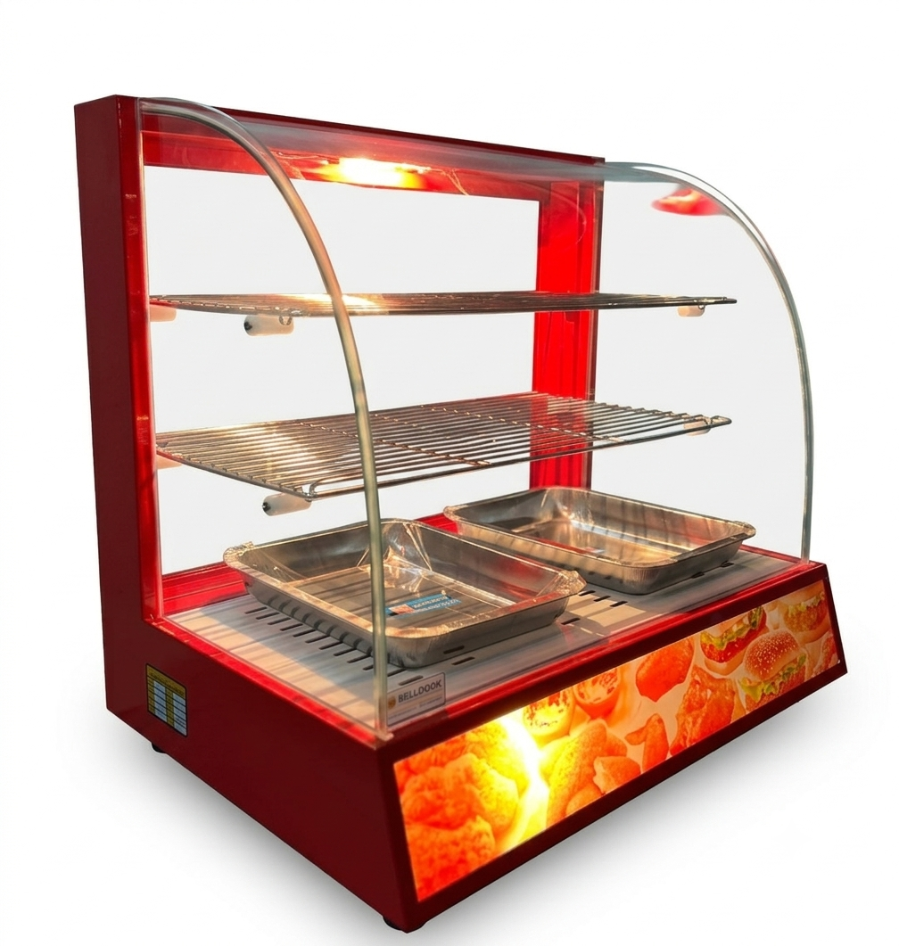 Curved Glass Food Display Warmer